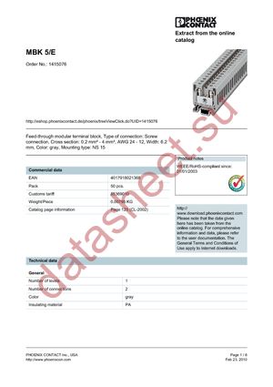 1415076 datasheet  